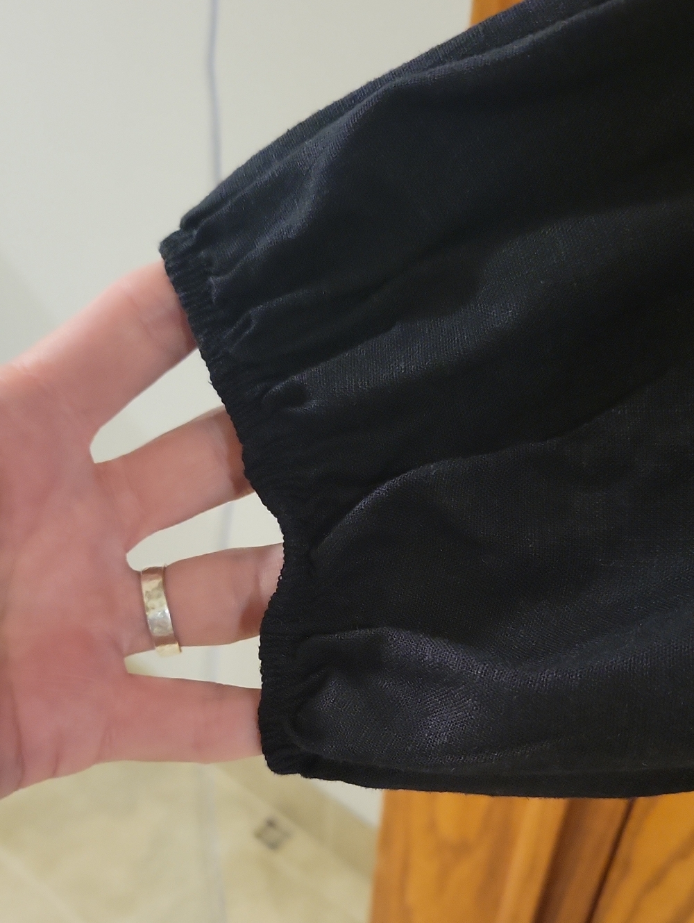 Womens Black Linen Tunic Top In Size Large - Picture 3 of 5